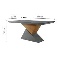 Mesa Para Cozinha Dubai Com Tampo 180x90cm Madeirado Vidro Canto Curvo Imbuia Off White Rufato - 2