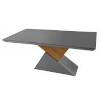 Mesa Para Cozinha Dubai Com Tampo 180x90cm Madeirado Vidro Canto Curvo Imbuia Off White Rufato - 3