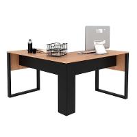 Mesa Computador Canto Me4181 Amêndoa Preto Tecno Mobili - 6