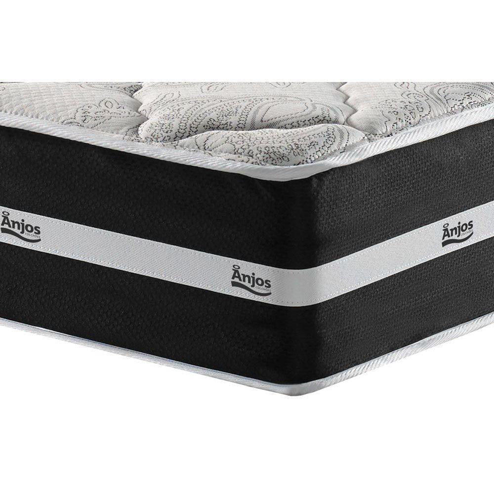 Cama Box Baú Casal: Colchão Molas Ensacadas Superlastic Classic + Base Crc Suede Black (138x188) - 2