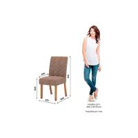 Conjunto Mesa Sala Jantar Lins Com Tampo Madeirado Reto 160x90cm E 6 Cadeiras Esther Nature Linho Cacao Henn - 5