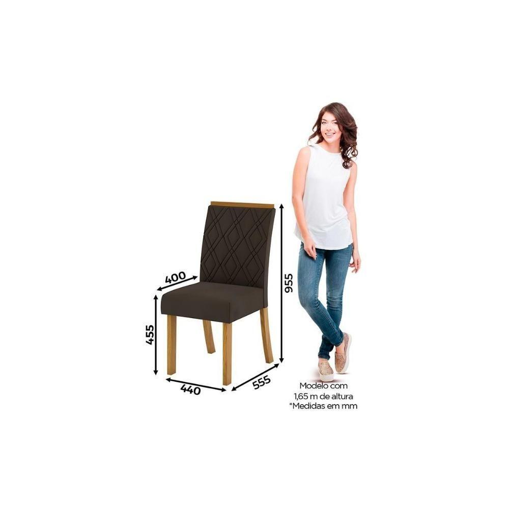 Conjunto Mesa Sala Jantar Solus Tampo Madeirado Com Vidro Canto Reto 160x90cm E 6 Cadeiras Vita Nature Linho Henn - 5