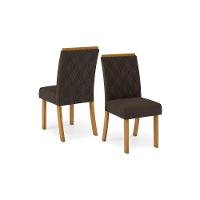 Conjunto Mesa Sala Jantar Solus Tampo Madeirado Com Vidro Canto Reto 160x90cm E 6 Cadeiras Vita Nature Linho Henn - 6