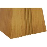 Mesa Para Cozinha Itália Com Tampo Madeirado Com Vidro Curvo 136x136cm Cedro Off White Dj Móveis - 3