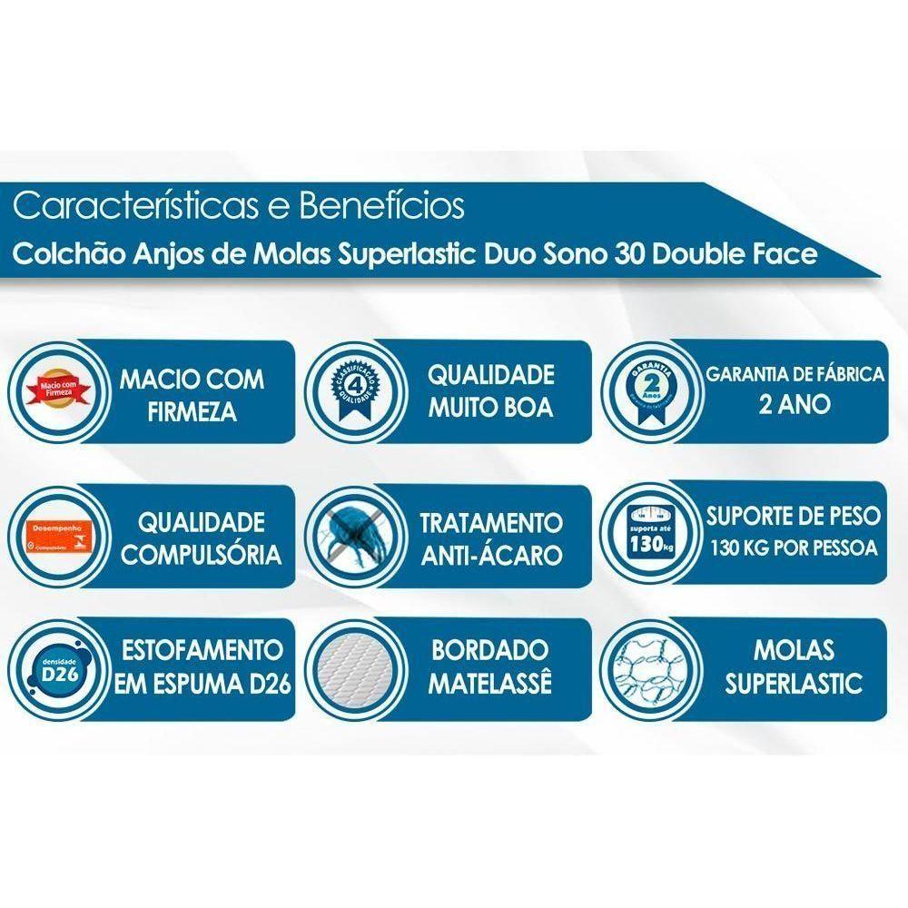 Cama Box Baú King: Colchão Molas Ensacadas Superlastic Duo Sono + Base Crc Courano Brown (193x203) - 2