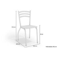 Conjunto Mesa Sala Jantar Volga Com Tampo De Madeira 90cm E 4 Cadeiras Portugal Cromada Nogueira Marrom Kappesberg - 3