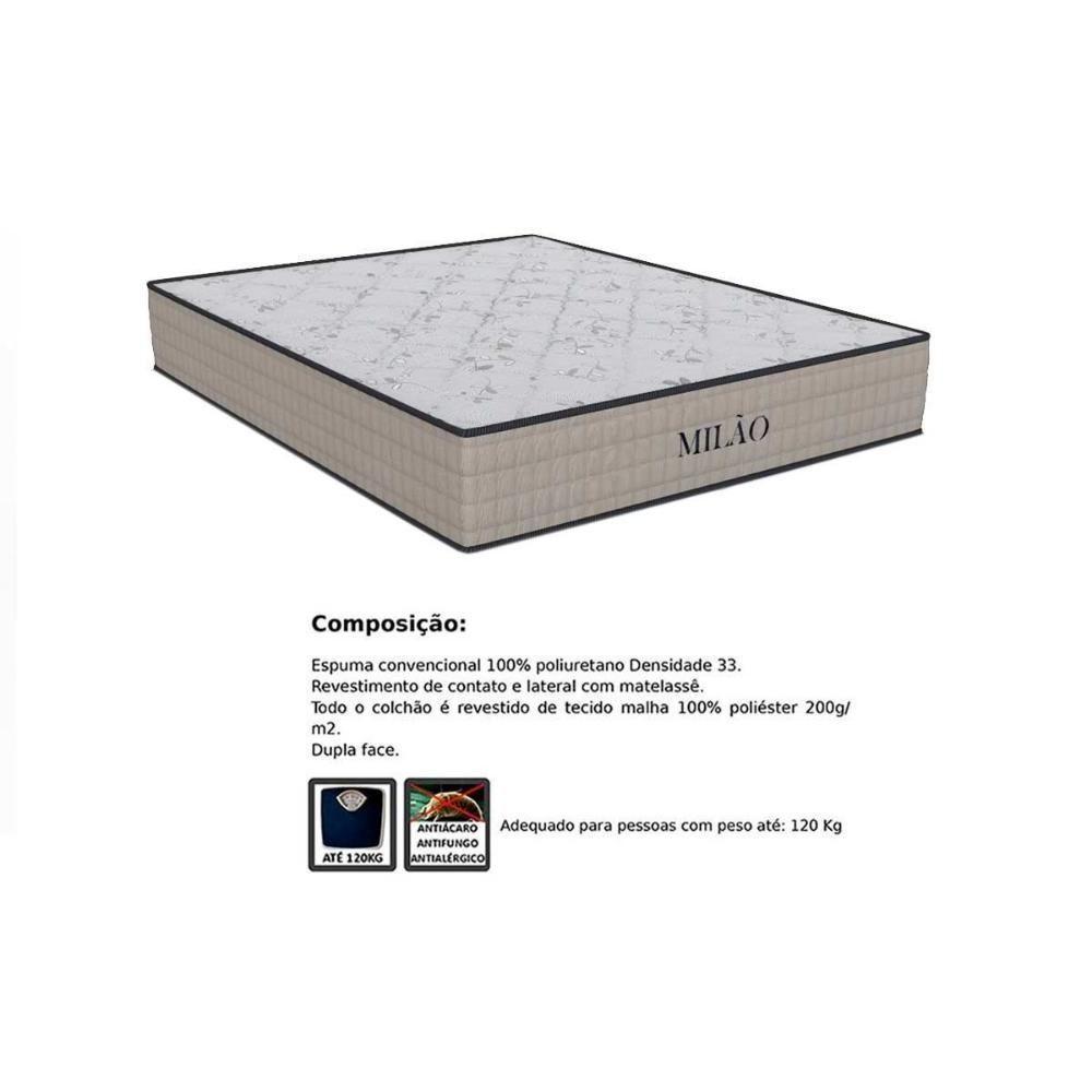 Cama Box Baú Casal: Colchão Espuma D33 Orthoflex Milão + Base Crc Suede Clean (138x188) - 2