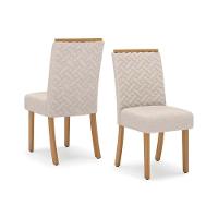 Conjunto Mesa Sala Jantar Lins Com Tampo Reto Madeirado Com Vidro 120x80cm E 4 Cadeiras Malu Nature Linho Henn - 10