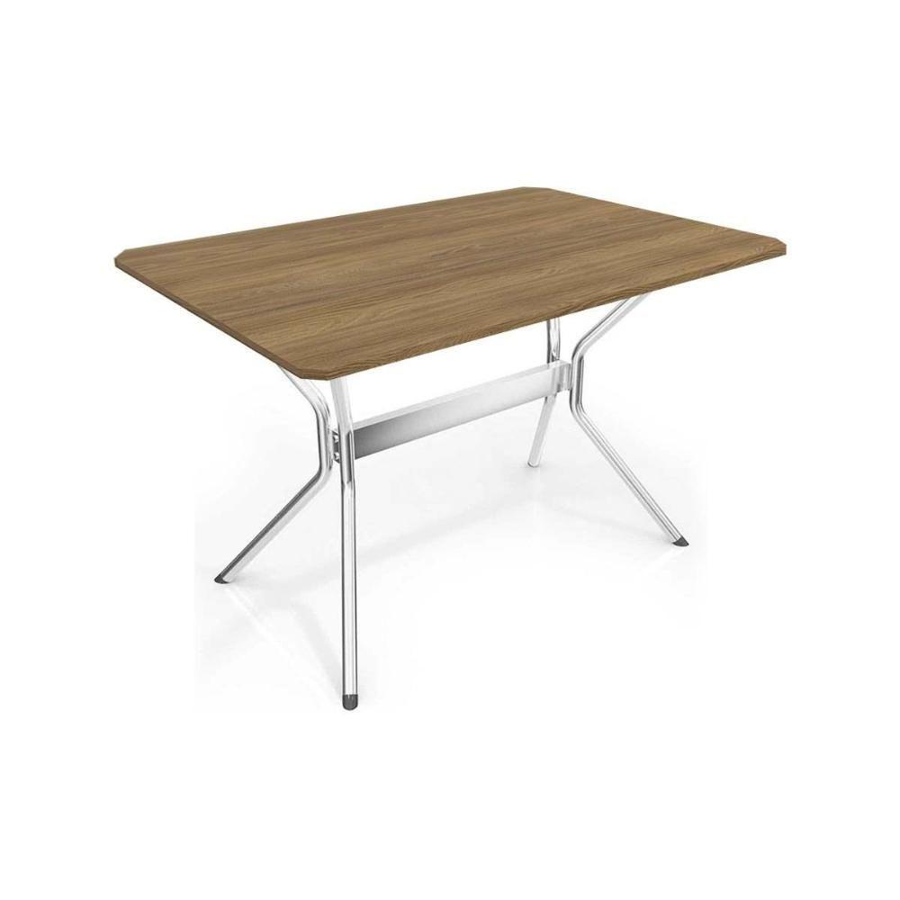 Mesa Para Cozinha Loire Com Tampo 1.60cm Cromada Nogueira Kappesberg - 1