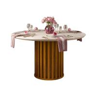 Mesa Para Cozinha Viena Com Tampo Madeirado Com Vidro 136cm Freijó Off White Dj Móveis - 1