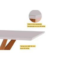 Mesa Para Cozinha Donna Com Tampo Madeirado Com Vidro 120x90cm Natural Nesher