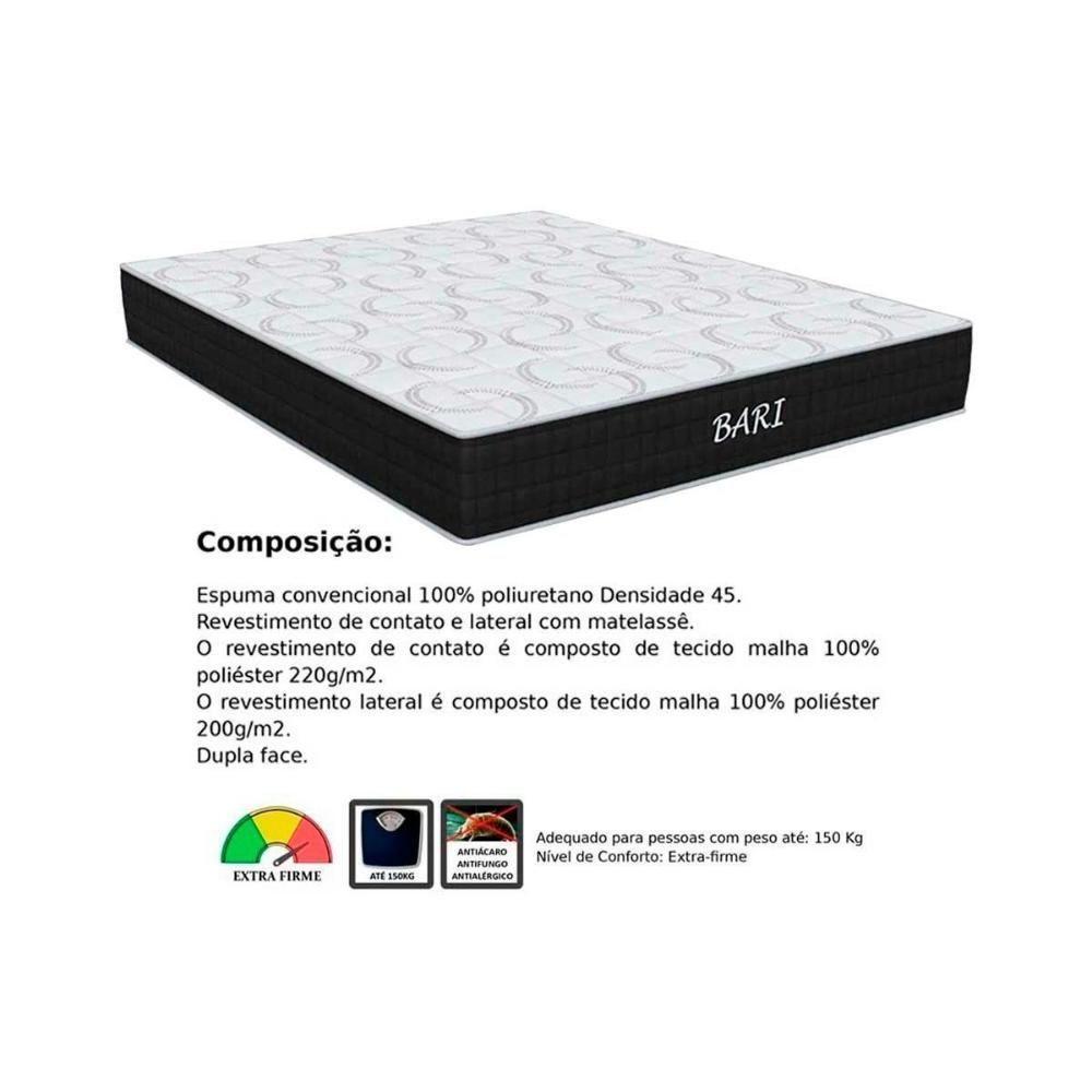 Conjunto Box Queen: Colchão Espuma Orthoflex D45 Bari + Base Crc Suede Black (158x198) - 2