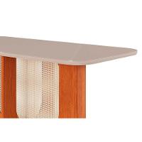 Mesa Para Cozinha Louise Com Tampo Madeirado Com Vidro 130x80cm Cinamomo Off White Cimol