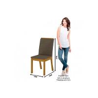 Conjunto Mesa Sala Jantar Natalí Com Tampo Madeirado Com Vidro Reto 120x80cm E 4 Cadeiras Isa Nature Linho Henn - 7