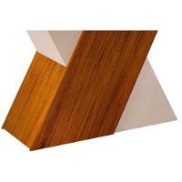 Mesa Para Cozinha Rubi Com Tampo Madeirado Com Vidro Curvo 170x90cm Cedro Off White Off White Dj Móveis - 8