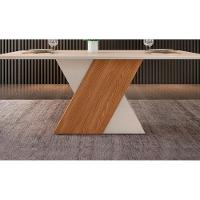 Mesa Para Cozinha Rubi Com Tampo Madeirado Com Vidro Curvo 170x90cm Cedro Off White Off White Dj Móveis - 9