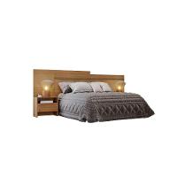 Painel Cama Box Madeirado Casal Prime Com 2 Mesas E 2 Gavetas Cumaru Novo Horizonte - 1