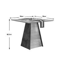 Mesa Para Cozinha Fler Com Tampo Madeirado Com Vidro 90x90cm Cedro Off White Off White Dj Móveis