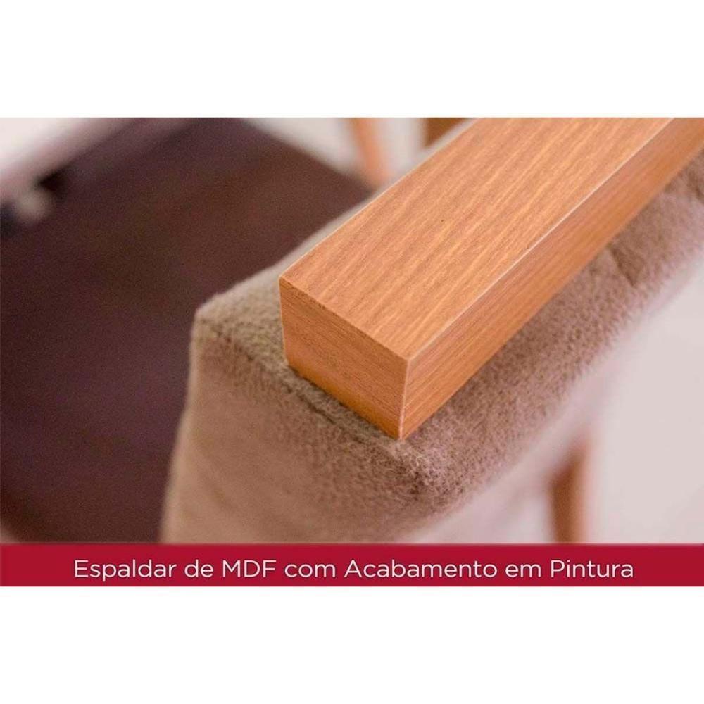 Conjunto Mesa Sala Jantar Yara Sc79 Tampo Madeirado Com Vidro Canto Curvo 160x90cm E 6 Cadeiras Vita Nature Linho Henn - 7