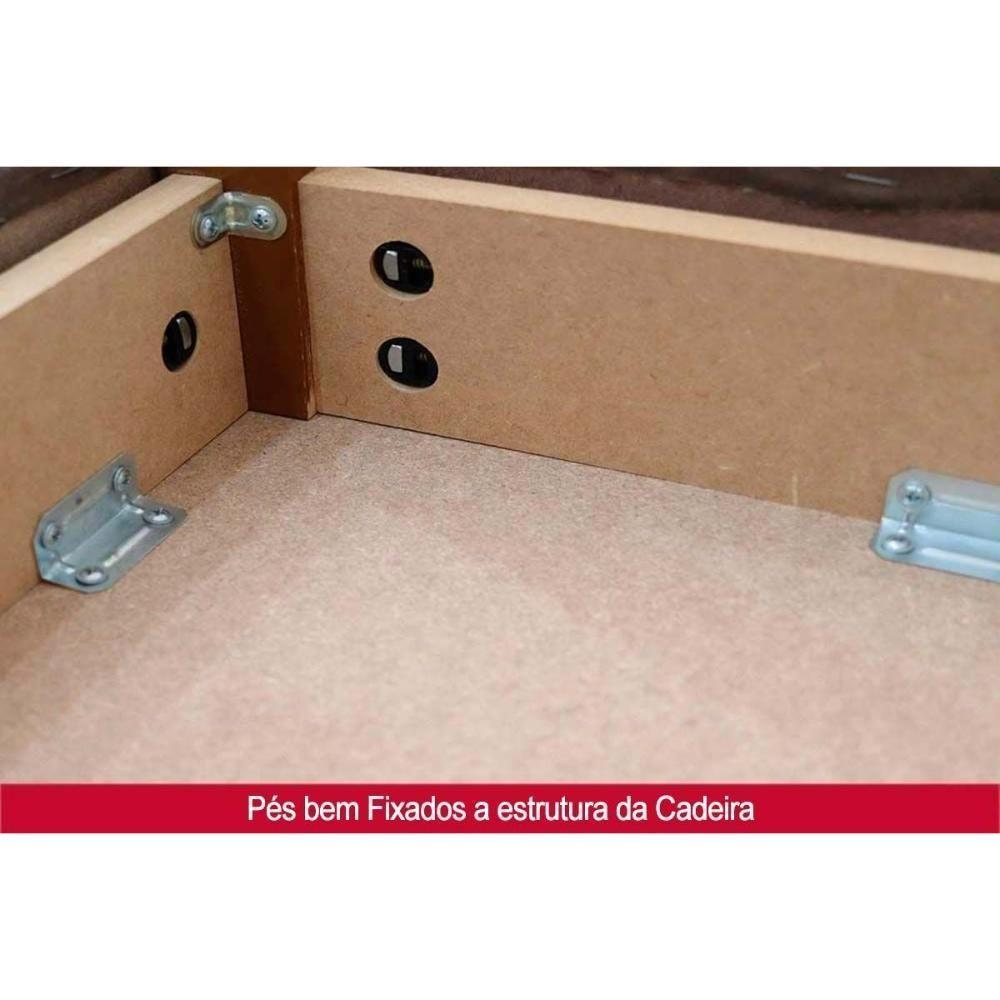 Conjunto Mesa Sala Jantar Yara Sc79 Tampo Madeirado Com Vidro Canto Curvo 160x90cm E 6 Cadeiras Vita Nature Linho Henn - 10