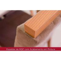 Conjunto Mesa Sala Jantar Yara Sc79 Tampo Madeirado Com Vidro Canto Curvo 160x90cm E 6 Cadeiras Vita Nature Linho Henn - 7