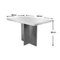 Mesa Para Cozinha Berlim Com Tampo 120x80cm Madeirado Vidro Canto Curvo Imbuia Ripado 3d Grafite Rufato