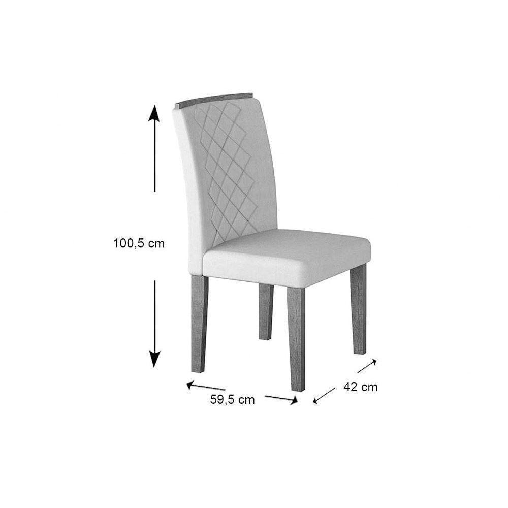 Conjunto Mesa Sala Jantar Londrina Tampo Madeirado Com Vidro 120x80cm E 4 Cadeiras Jade Imbuia Grafite Rufato - 5