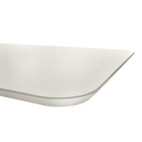 Mesa Para Cozinha Zafira Com Tampo Madeirado Com Vidro Curvo 200x100cm Freijó Off White Dj Móveis - 7