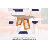 Conjunto Mesa Sala Jantar Carol Tampo Madeirado Com Vidro 180x90cm E 6 Cadeiras Clarice Madeirado Linho Bege Cimol - 1