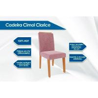 Conjunto Mesa Sala Jantar Carol Tampo Madeirado Com Vidro 180x90cm E 6 Cadeiras Clarice Madeirado Linho Bege Cimol - 5
