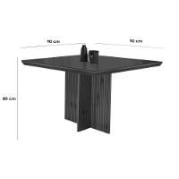 Mesa Para Cozinha Berlim Com Tampo 90x90cm Madeirado Vidro Canto Curvo Imbuia Ripado 3d Grafite Rufato