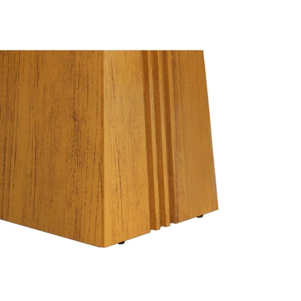 Mesa Para Cozinha Italia Com Tampo Madeirado Com Vidro 120x90cm Cedro Off White Dj Móveis - 3