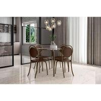 Kit 2 Cadeiras Sala Jantar 1738 Aço 2 Uni Rose Linho Areia Courano Caramelo Carraro - 6