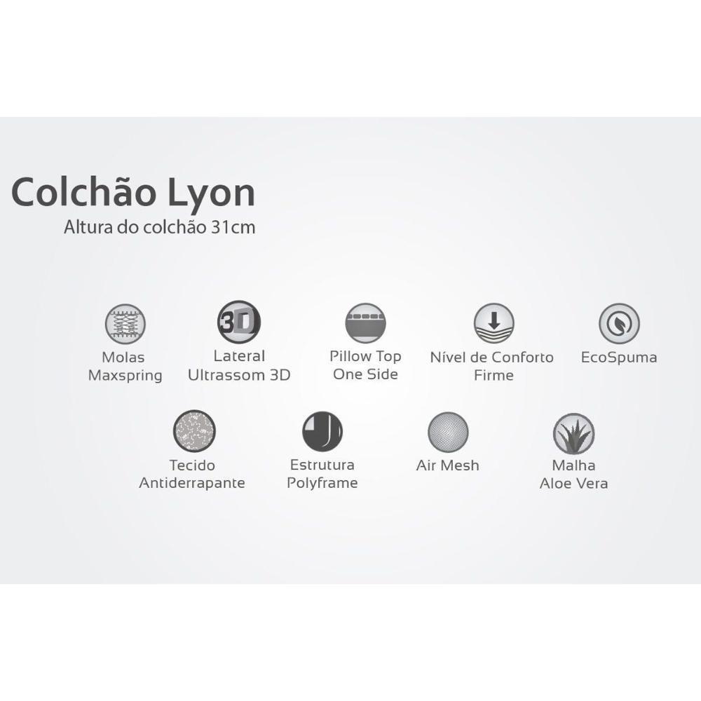Cama Box Baú Queen: Colchão Molas Masterpocket Ensacadas Herval Maxspring Lyon + Base Crc Courano Clean (158x198) - 2