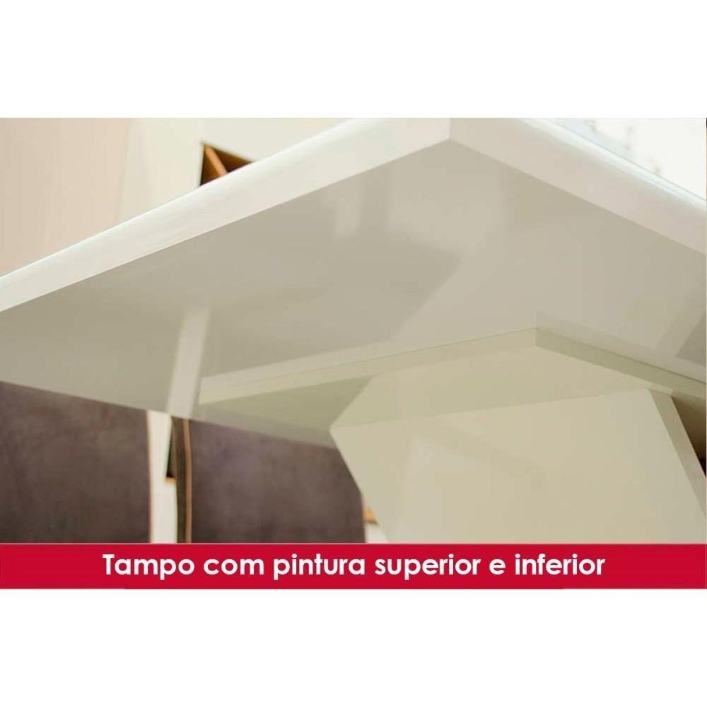Conjunto Mesa De Cozinha Lins Sc91 Tampo Madeirado Com Vidro Canto Reto 120x80cm E 4 Cadeiras Tauá Nature Linho Henn - 8