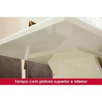 Conjunto Mesa De Cozinha Lins Sc91 Tampo Madeirado Com Vidro Canto Reto 120x80cm E 4 Cadeiras Tauá Nature Linho Henn - 8