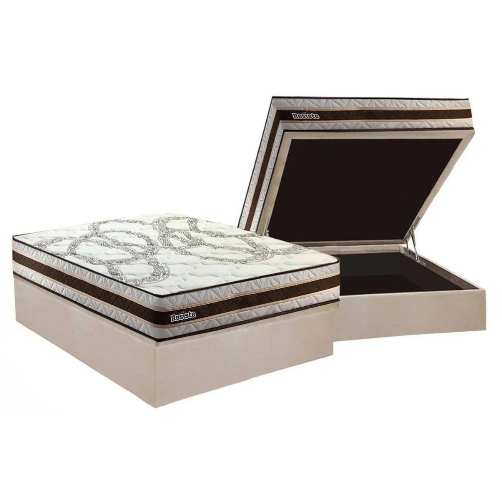 Conjunto Box Baú Casal: Colchão Molas Paropas D45 Resiste Hotel Douface + Base Crc Suede Clean (138x188) - 1