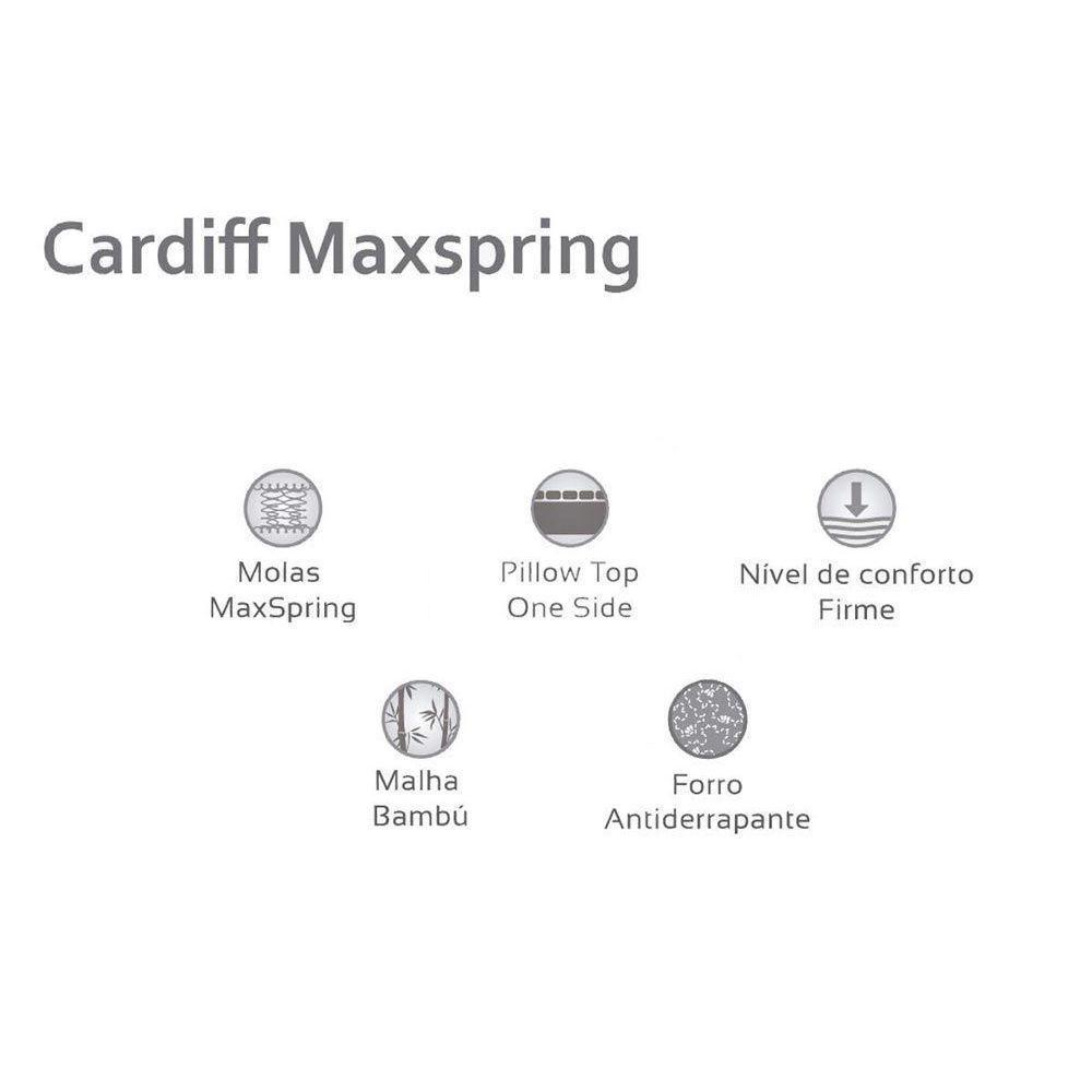Cama Box Baú Queen: Colchão Molas Masterpocket Ensacadas Herval Maxspring Cardiff + Base Crc Courano White (158x198) - 2