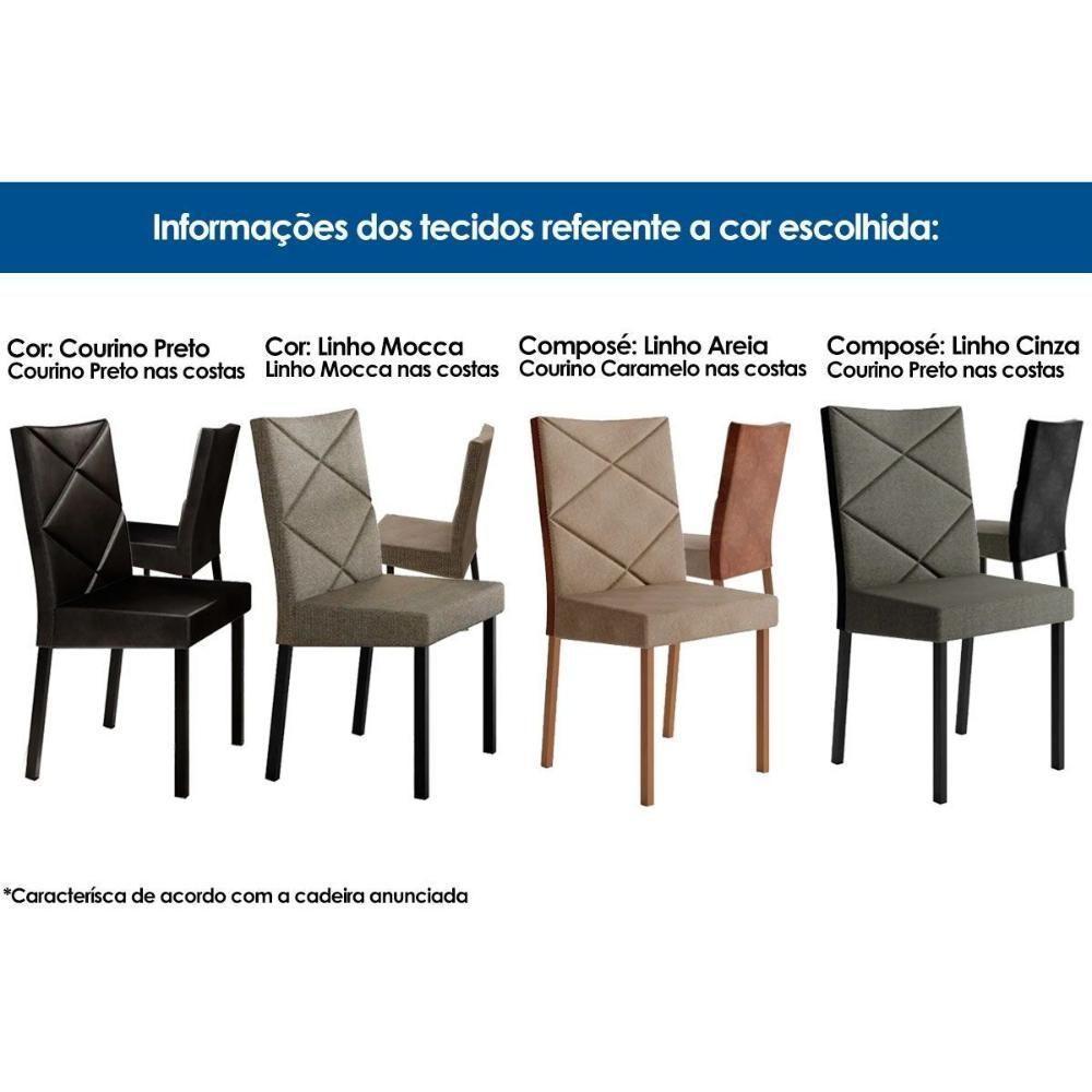 Kit 2 Cadeiras Sala Jantar 1737 2 Un Preto Courano Preto Carraro - 2