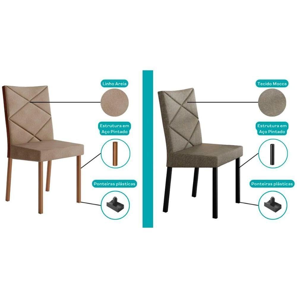 Kit 2 Cadeiras Sala Jantar 1737 2 Un Preto Courano Preto Carraro - 3