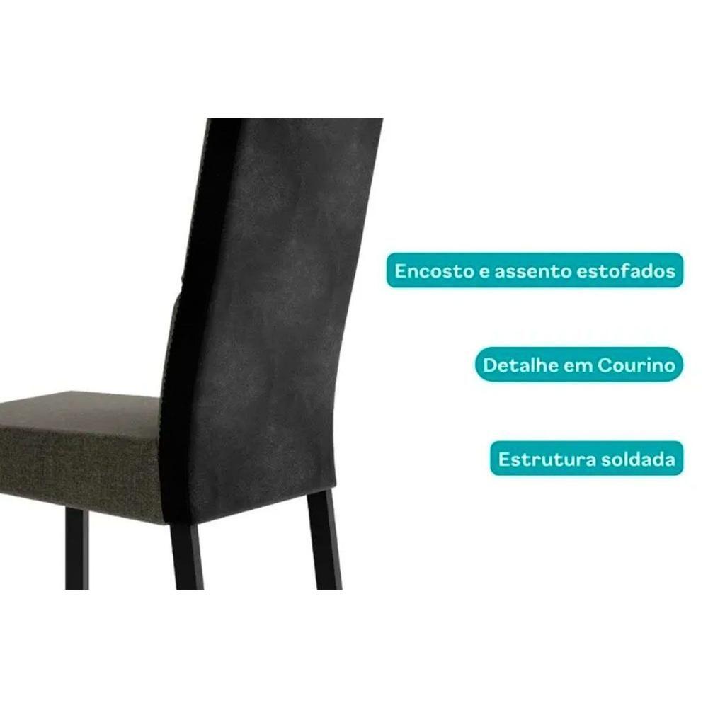 Kit 2 Cadeiras Sala Jantar 1737 2 Un Preto Courano Preto Carraro - 7