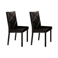 Kit 2 Cadeiras Sala Jantar 1737 2 Un Preto Courano Preto Carraro - 1