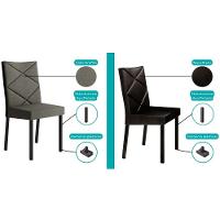 Kit 2 Cadeiras Sala Jantar 1737 2 Un Preto Courano Preto Carraro