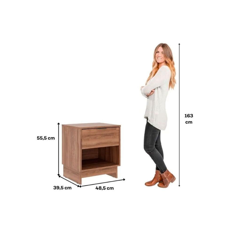 Mesa Cabeceira Casal 1145 Com 1 Gaveta Freijo Carraro - 3
