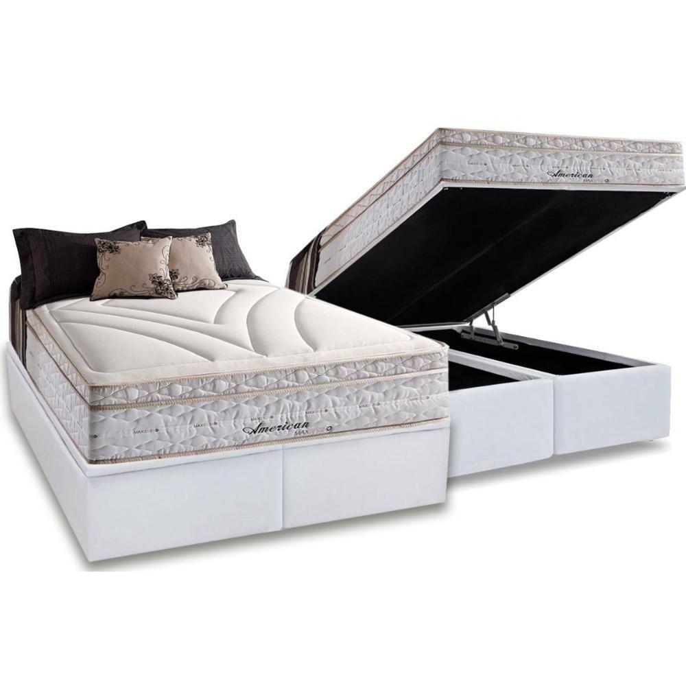 Cama Box Baú Queen: Colchão Molas Masterpocket Ensacadas Herval Maxspring American + Base Crc Courano White (158x198) - 1