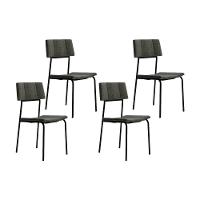 Kit 4 Cadeiras Sala Jantar Lou 1742 4 Uni Preto Linho Grafite Carraro - 1