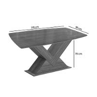 Mesa Multiuso Cozinha Amora Com Tampo Madeirado Com Vidro 90x170cm Nogueira Preto Fosco Vidro Preto Kappesberg - 2