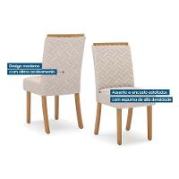 Conjunto Mesa De Cozinha Lins Com Tampo Reto Madeirado Com Vidro 120x80cm E 4 Cadeiras Malu Nature Linho Henn - 10