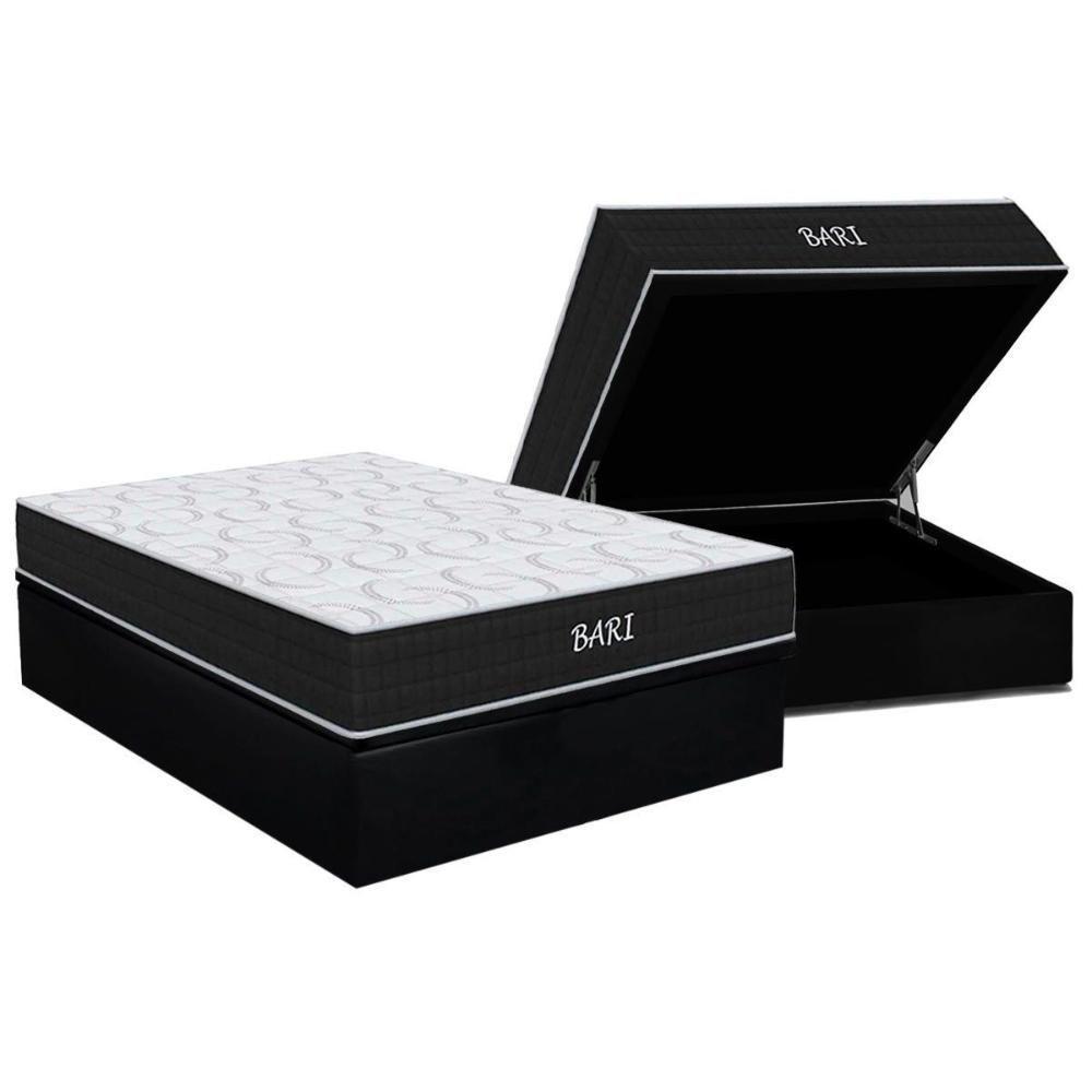 Conjunto Box Baú Casal: Colchão Molas Orthoflex D45 Bari + Base Crc Suede Black (138x188) - 1