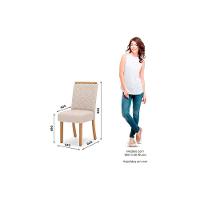 Conjunto Mesa De Cozinha Lins Com Tampo Madeirado Reto 160x90cm E 6 Cadeiras Malu Nature Linho Henn - 5